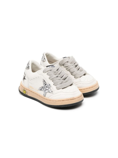Golden Goose Ball Star Leather Sneakers In Neutrals
