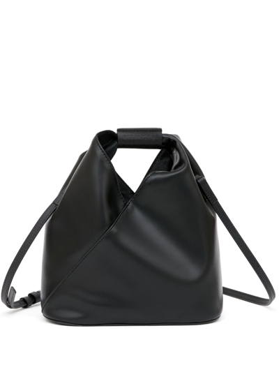 Shop Mm6 Maison Margiela Japanese Leather Tote Bag In Black