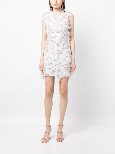 Shop Cynthia Rowley Butterfly-embellished Sleeveless Minidress In White