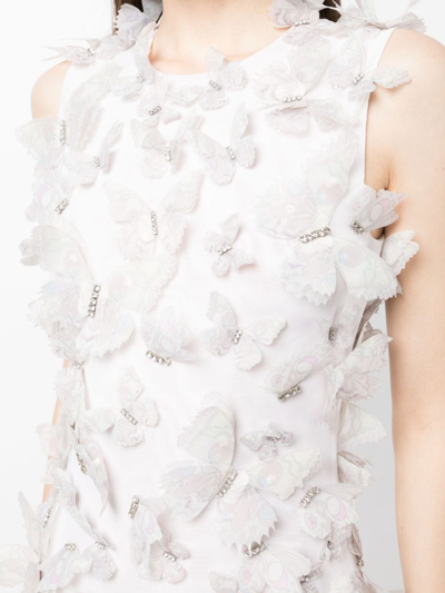 Shop Cynthia Rowley Butterfly-embellished Sleeveless Minidress In White