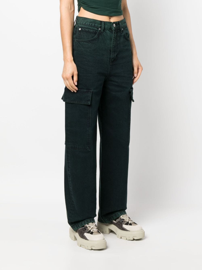Shop Sandro Straight-leg Cargo Jeans In Green