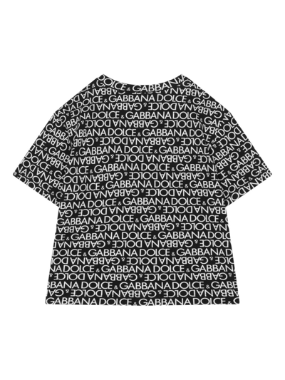 Shop Dolce & Gabbana Logo-print Cotton T-shirt In Black