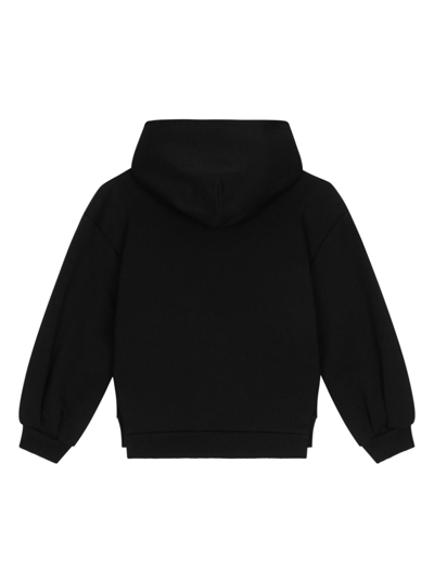 Shop Dolce & Gabbana Logo-plaque Cotton Hoodie In Black