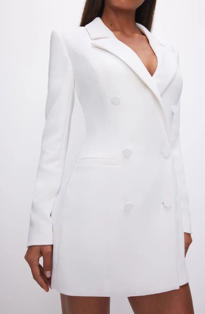 Shop Good American Luxe Suiting Exec Long Sleeve Blazer Minidress In Ivory001