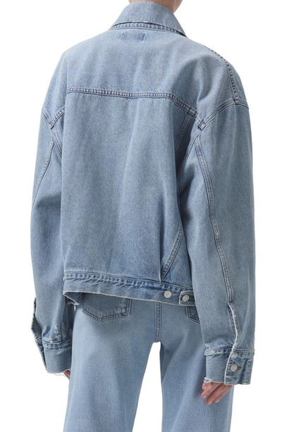 Agolde Martika Frayed Oversize Denim Jacket In Fray