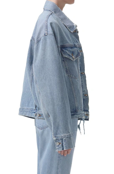 Shop Agolde Martika Frayed Oversize Denim Jacket