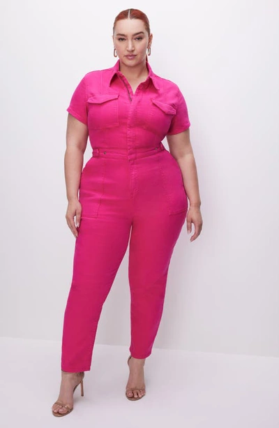 Shop Good American Fit For Success Utility Jumpsuit In Malibu Pink002