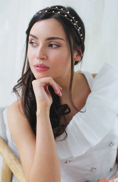 Shop Brides And Hairpins Florence Headband In Gold