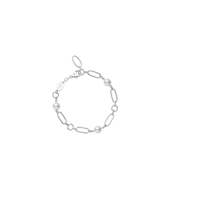 Shop Mikimoto M Code Akoya Cultured Pearl Bracelet In 18k White Gold - Mdq10059axxw