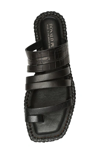 Shop Donald Pliner Emmaline Croc Embossed Strappy Sandal In Black
