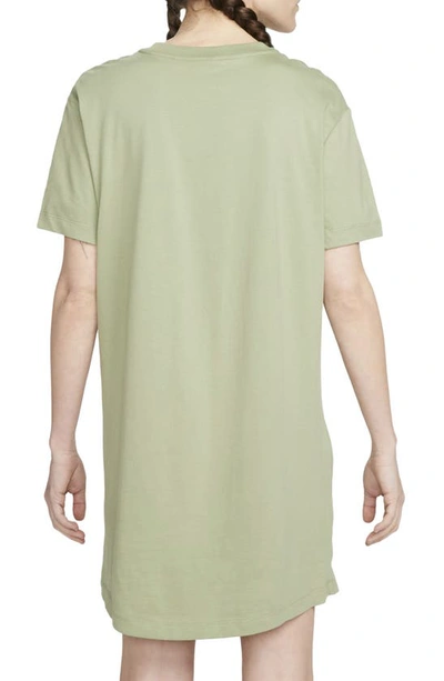 Shop Nike Sportswear Essential T-shirt Dress In Oil Green/ Black