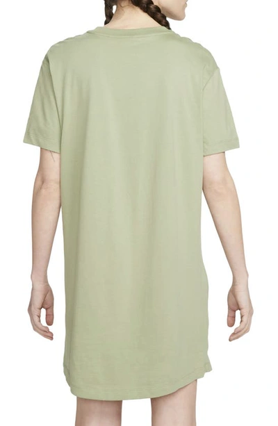 Nike Sportswear Essential T-shirt Dress In Oil Green/ Black