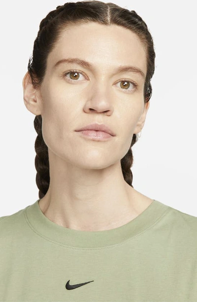 Nike Sportswear Essential T-shirt Dress In Oil Green/ Black