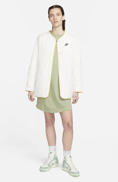Nike Sportswear Essential T-shirt Dress In Oil Green/ Black