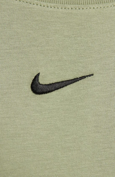 Nike Sportswear Essential T-shirt Dress In Oil Green/ Black