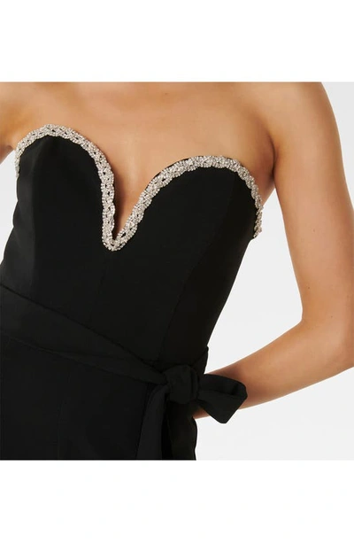 Shop Ever New Disco Embellished Strapless Jumpsuit In Black