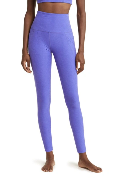 Shop Beyond Yoga Everyday Space Dye High Waist Pocket Leggings In Ultra Violet Heather