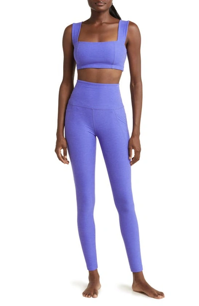 Shop Beyond Yoga Everyday Space Dye High Waist Pocket Leggings In Ultra Violet Heather