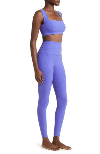 Shop Beyond Yoga Everyday Space Dye High Waist Pocket Leggings In Ultra Violet Heather