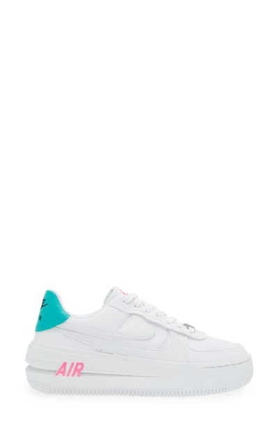 Shop Nike Air Force 1 Plt.af.orm Sneaker In White/ Pink Blast/ Clear Jade
