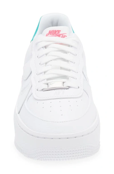 Shop Nike Air Force 1 Plt.af.orm Sneaker In White/ Pink Blast/ Clear Jade