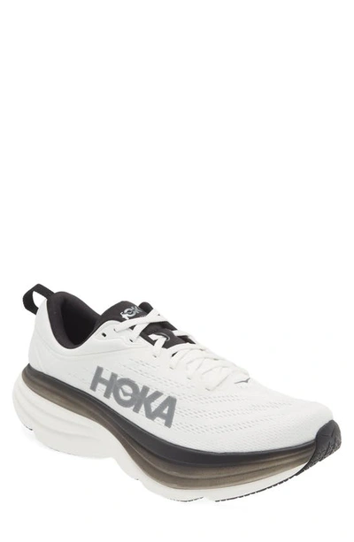 Shop Hoka Bondi 8 Running Shoe In White / Black