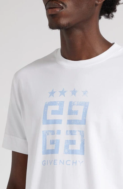 Shop Givenchy Slim Fit 4g Logo Cotton Graphic T-shirt In 100 - White