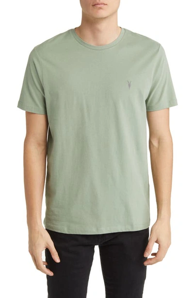 Shop Allsaints Brace Tonic Slim Fit Cotton T-shirt In Wheatgrass Green