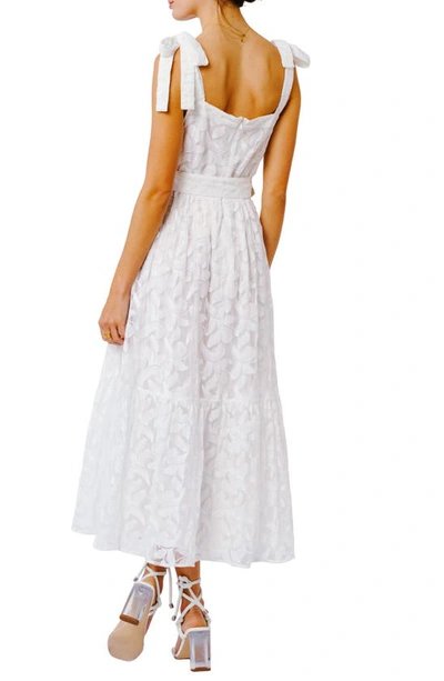 Shop Ciebon Rachel Embroidered Belted Dress In White