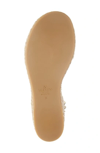 Shop Valentino Rockstud Espadrille Platform Sandal In Light Ivory