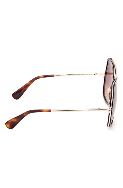 Shop Max Mara 64mm Gradient Geometric Sunglasses In Dark Brown/gradient Brown