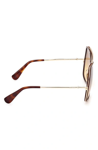 Shop Max Mara 64mm Gradient Oversize Geometric Sunglasses In Dark Brown/gradient Brown