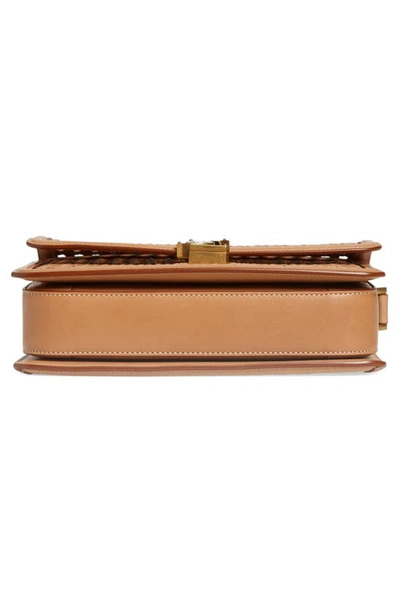 Shop Saint Laurent Medium Solferino Woven Shoulder Bag In Vintage Brown Gold