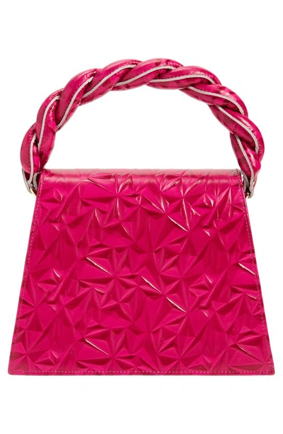 Shop Anima Iris Grande Zaza Leather Top Handle Bag In Pink/ Texture 3