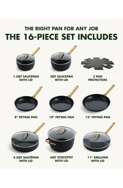 Shop Greenpan 16-piece Reserve Ceramic Nonstick Cookware Set In Black