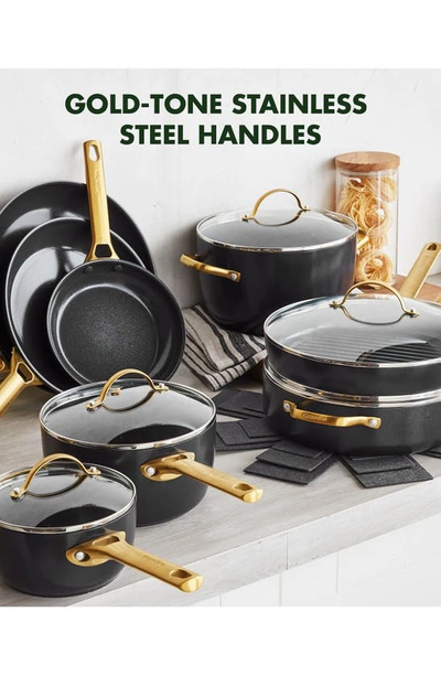 Shop Greenpan 16-piece Reserve Ceramic Nonstick Cookware Set In Black