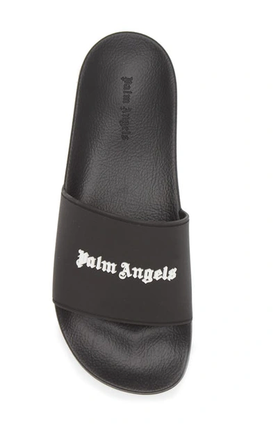 Shop Palm Angels Logo Pool Slide In Black White
