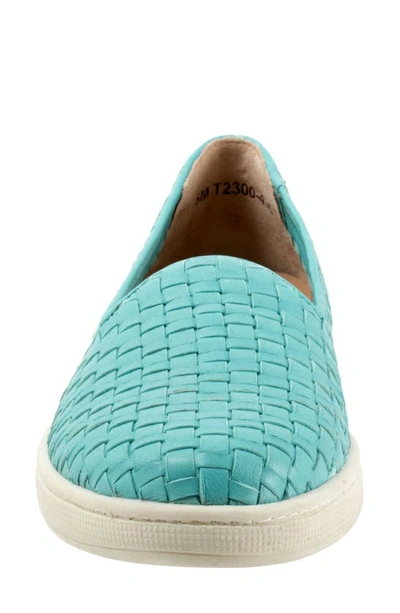 Shop Trotters Adelina Woven Slip-on Shoe In Aqua Blue