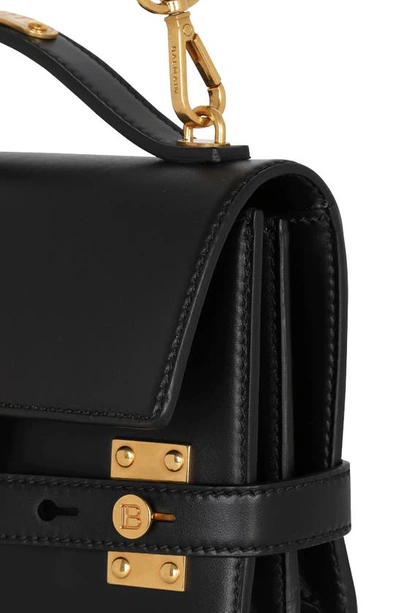 Shop Balmain B-buzz 24 Leather Top Handle Bag In Black