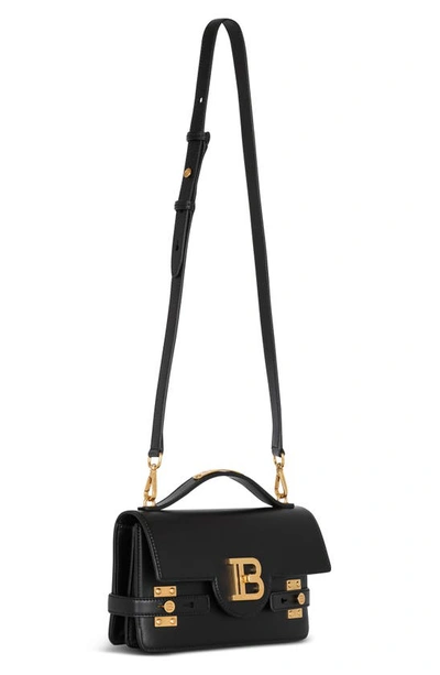 Shop Balmain B-buzz 24 Leather Top Handle Bag In Black