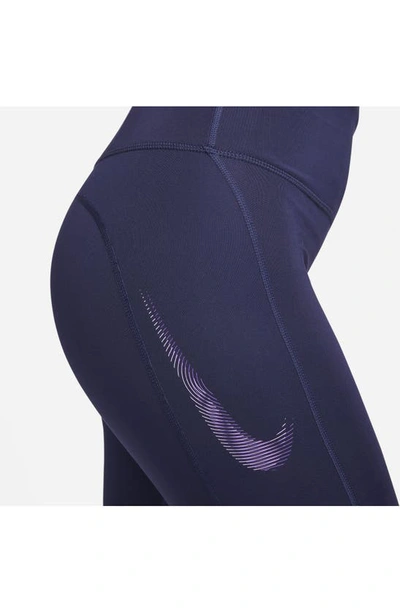 Shop Nike Dri-fit 7/8 Tights In Purple Ink/ Disco Purple