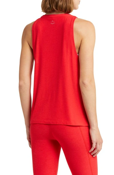 Shop Beyond Yoga Featherweight Rebalance Tank In Candy Apple Red Heather