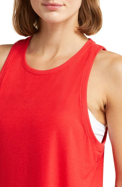 Beyond Yoga Featherweight Rebalance Tank In Candy Apple Red Heather