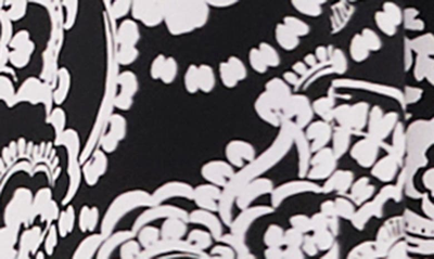 Shop Chaus Print Tie Waist Midi Dress In Black/ White