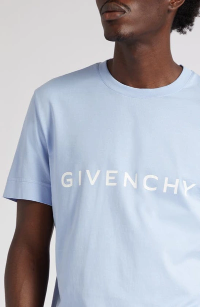 Shop Givenchy Slim Fit Cotton Logo Tee In 452 - Baby Blue