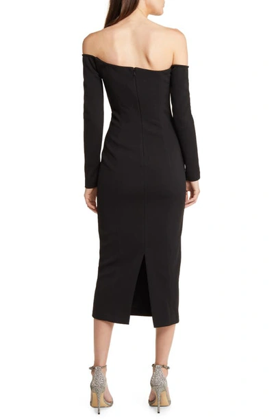 Shop Misha Collection Manhattan Long Sleeve Cocktail Dress In Black