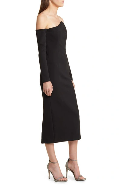 Shop Misha Collection Manhattan Long Sleeve Cocktail Dress In Black