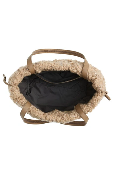 Brunello Cucinelli Large Embroidered Wool Tote Bag In C9010 Camel