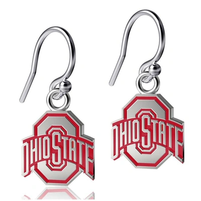 Shop Dayna Designs Ohio State Buckeyes Silver Enamel Dangle Earrings