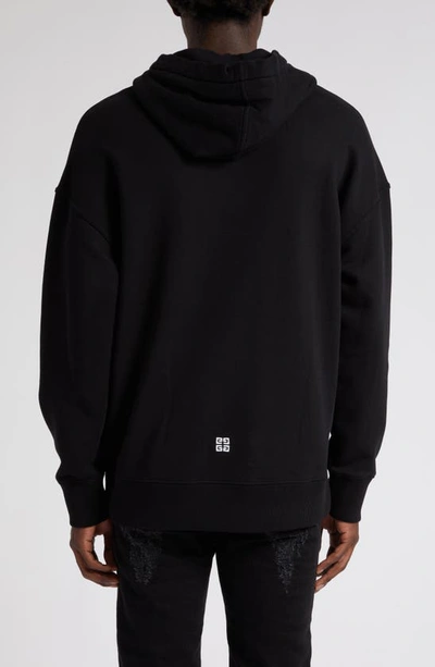 Givenchy Slim Fit Hoodie In Felpa With Patch In 001-black